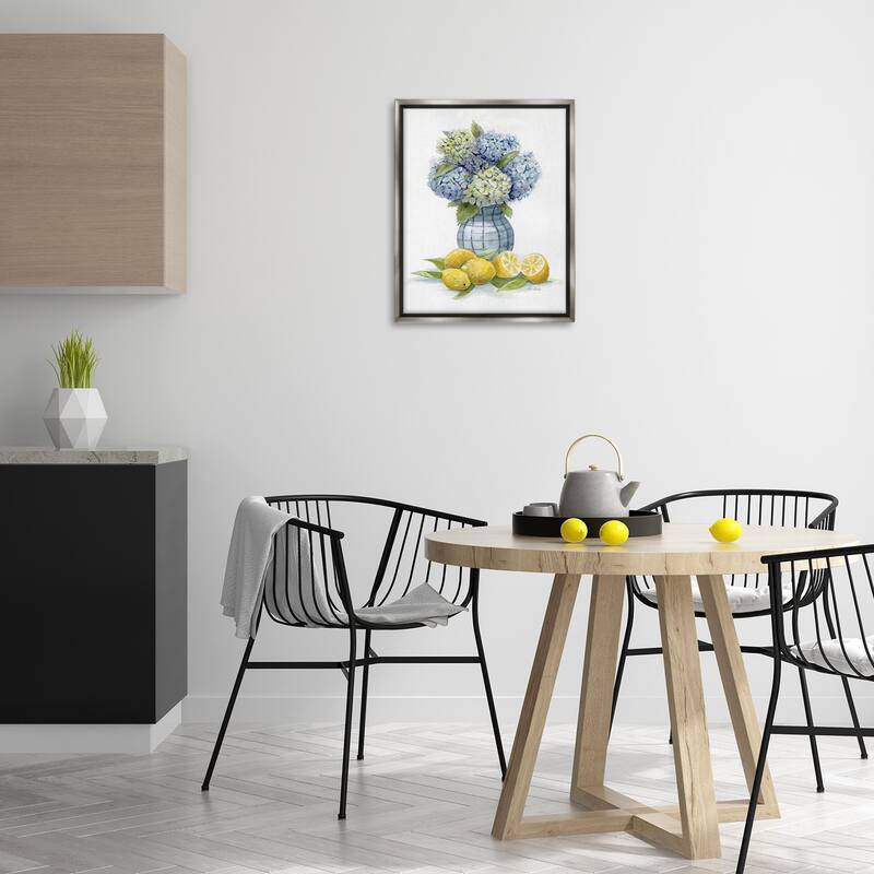 Stupell Hydrangeas & Lemon Cluster Framed Floater Canvas Wall Art Design By Patti Bishop