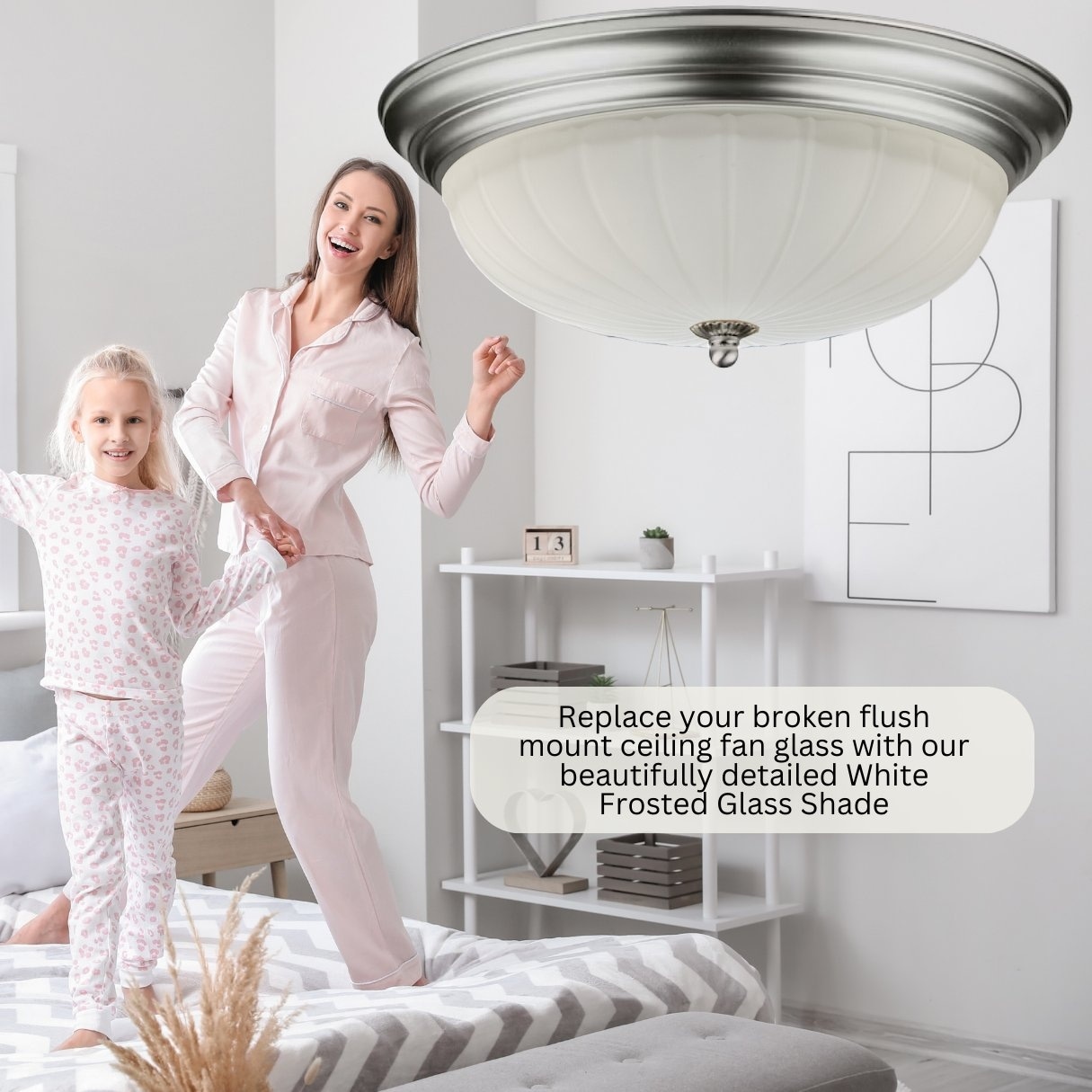 Ceiling fan glass deals shades