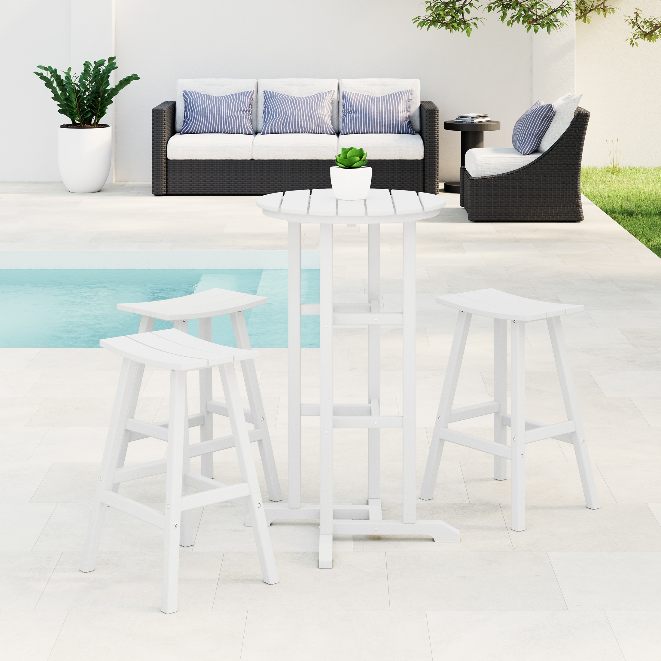Laguna Hdpe All Weather Outdoor Patio Bistro Bar Set (4-Piece Set)