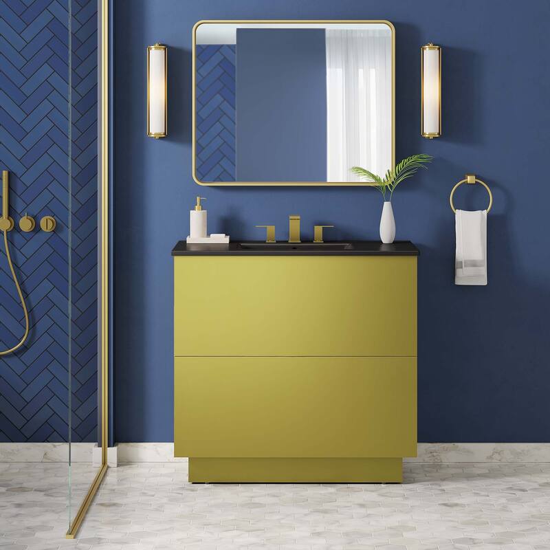 Quantum Bathroom Vanity Basin Included - Black Gold - 36"