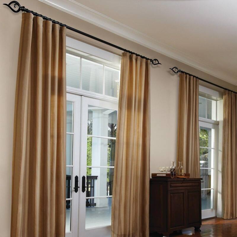 1-inch Diameter Flame Adjustable Single Drapery Curtain Rod