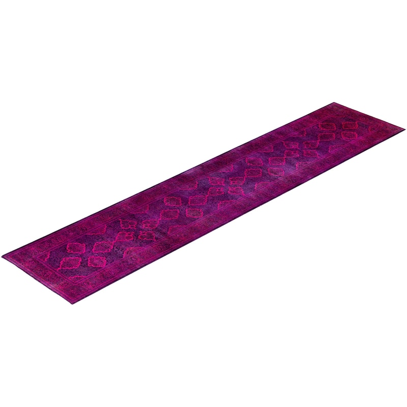 Contemporary Overdyed Wool Hand Knotted Runner - 2' 6" x 11' 10"