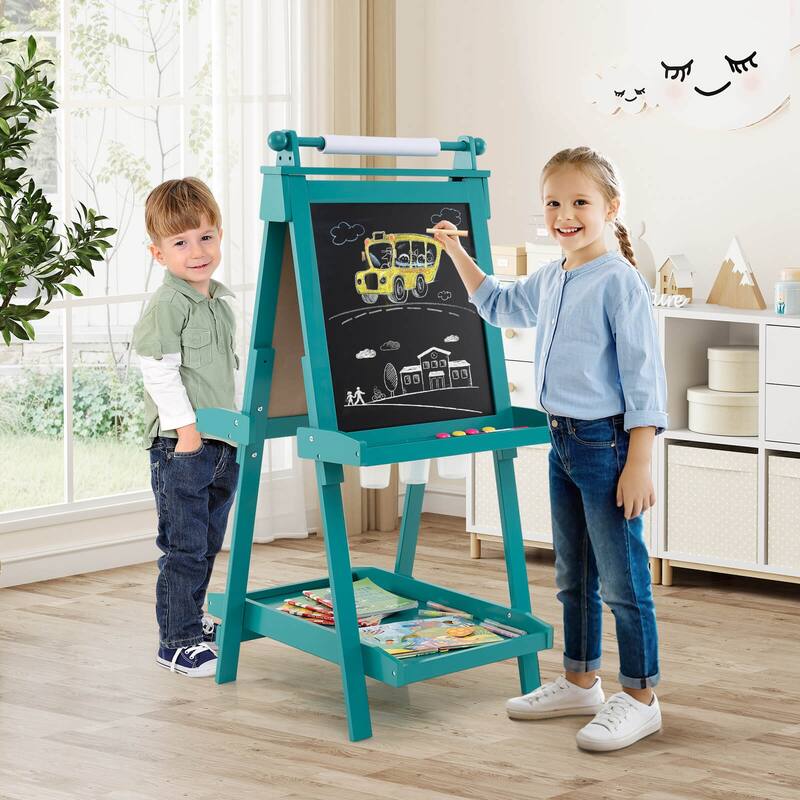 Costway Foldable Easel for Kids 3-in-1 Double-sided Art Easel with - See Details