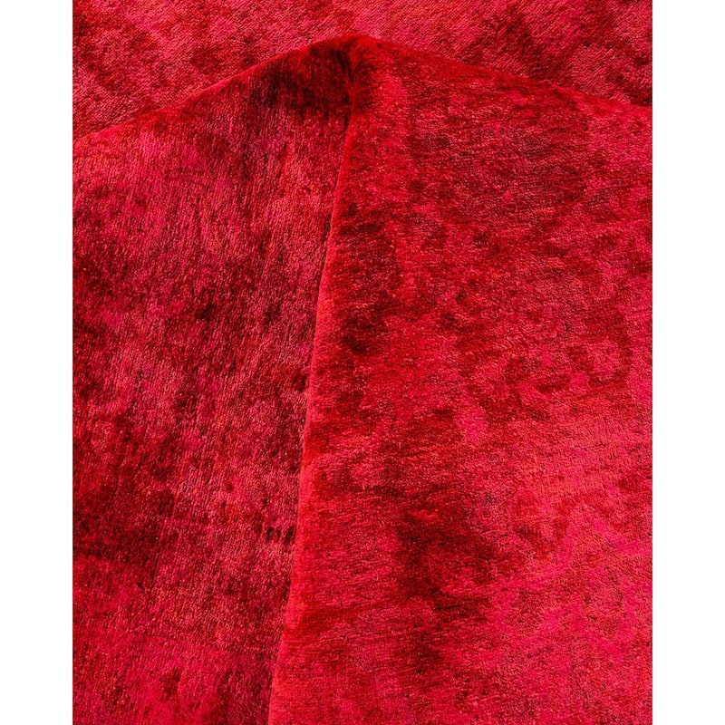 Overton Hand Knotted Wool Vintage Inspired Modern Contemporary Overdyed Pink Area Rug - 8' 2" x 10' 3"