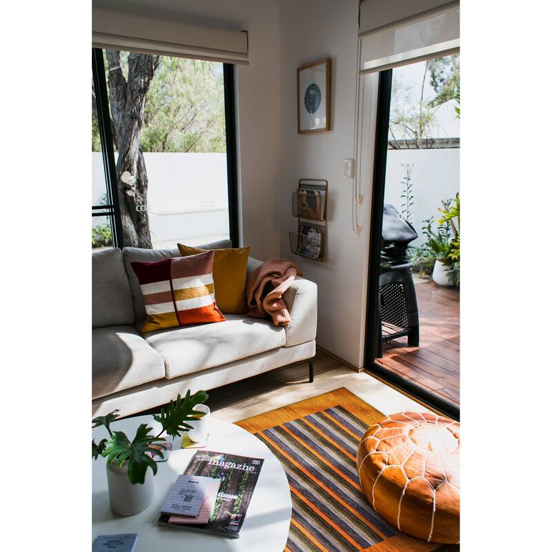 ECARPETGALLERY Hand Loomed Kashkuli Gabbeh Dark Gold Wool Rug - 5'7 x 7'7