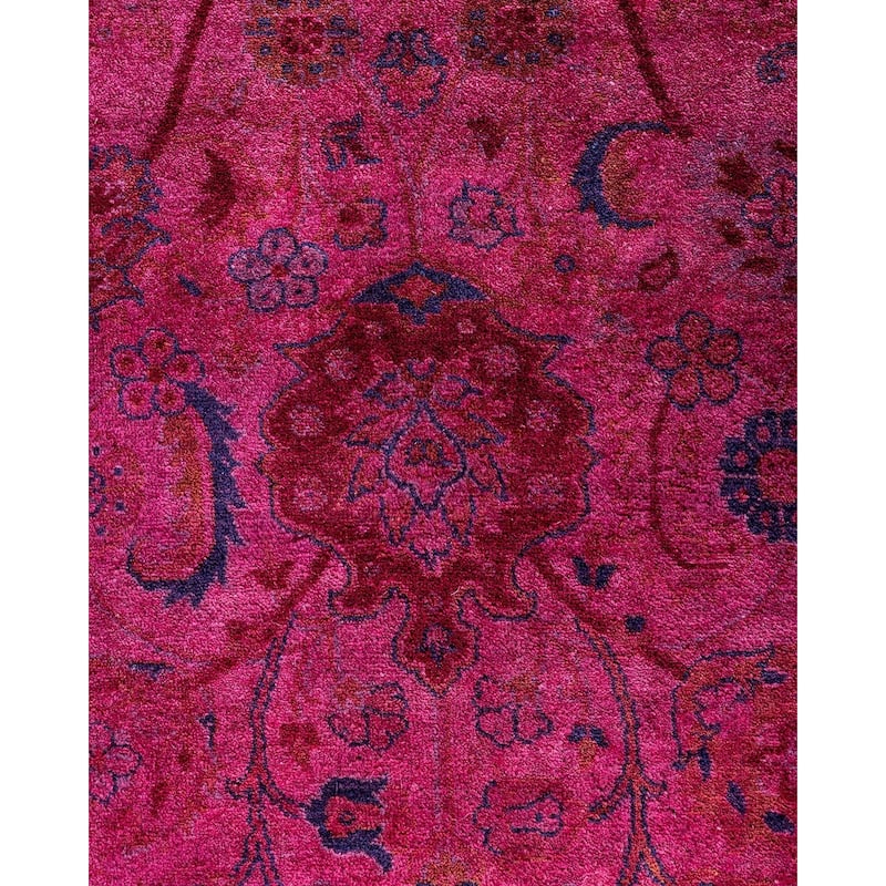 Contemporary Overdyed Wool Hand Knotted Area Rug - 6' 3" x 9' 2"
