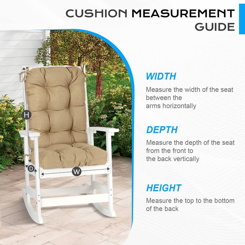 Aoodor Outdoor 42"x 20" x5" Tufted Back Cushions Patio Replacement Chair Cushion, Set of 2