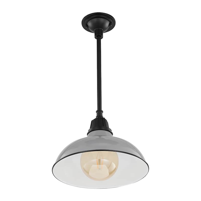 12.25" 1-Light Indoor/Outdoor Iron LED Pendant, by JONATHAN Y - 12.25