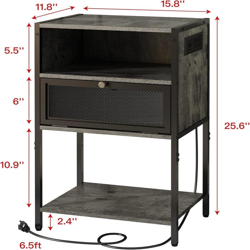Nightstand with Charging Station