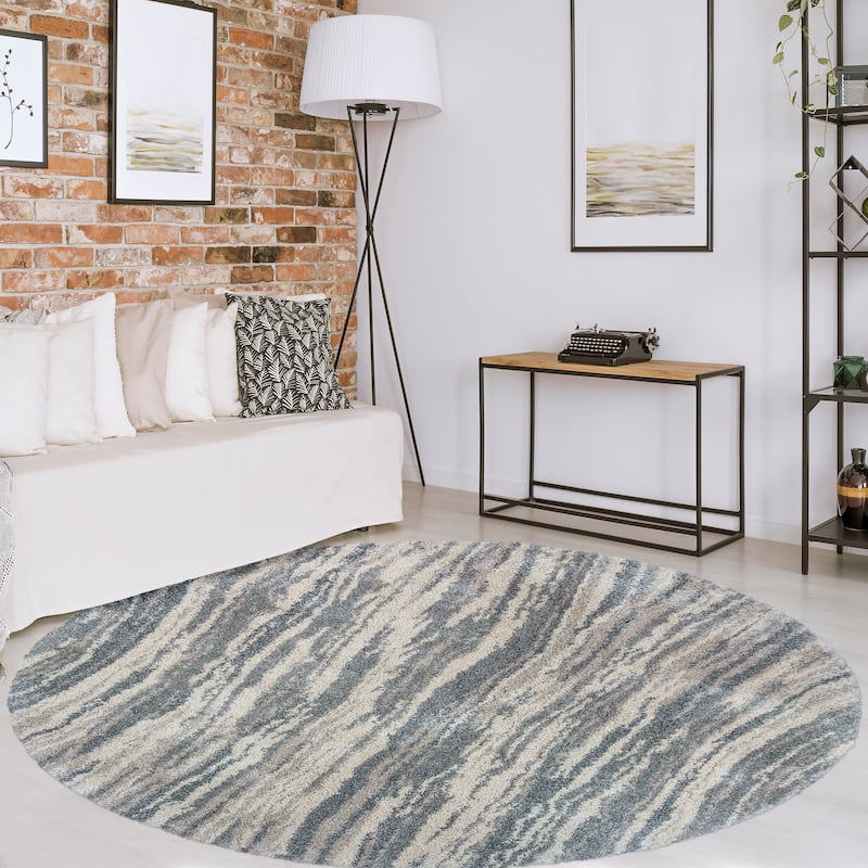 Gertmenian Ultimate Shag Whipt Grey Plush Shag Area Rug