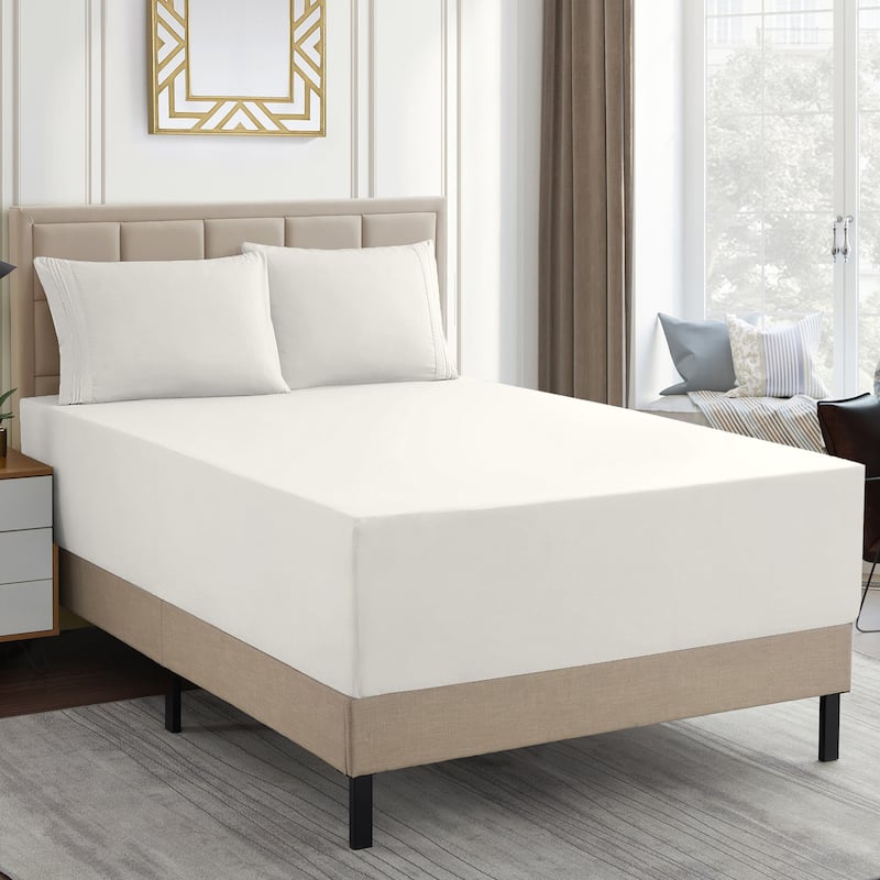 Sweet Home Collection Extra Deep 21 Inch Pocket Sheet Set - Ivory - Twin