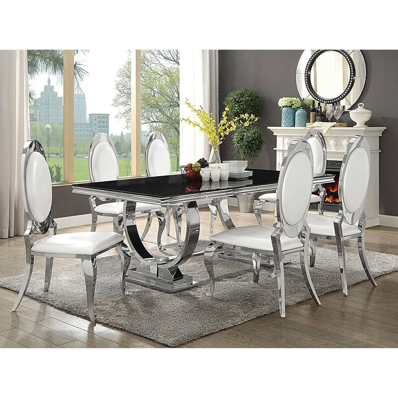 Chester Cream White Upholstered Dining Side Chair (Set of 2)