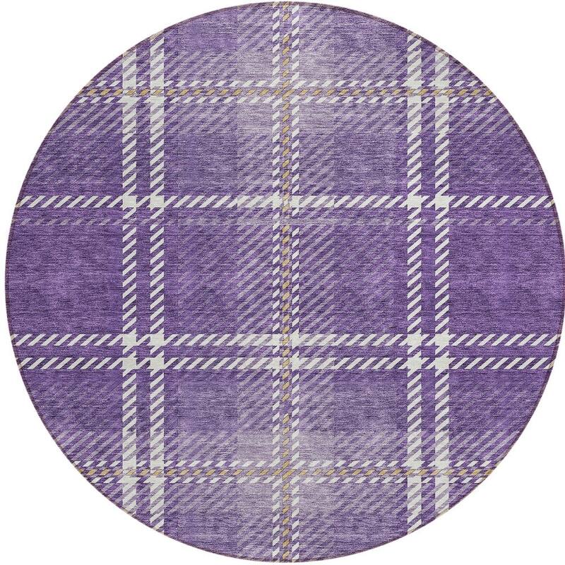HomeRoots Plaid Transitional Rectangle Outdoor Rug