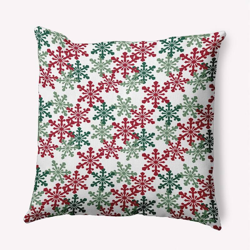 Snow Fall Winter Indoor/Outdoor Throw Pillow - 16" x 16" - Haute Red