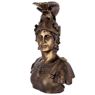 Metallic Bronze Finish Athena Greek Goddess of Wisdom and War Tabletop Statue 