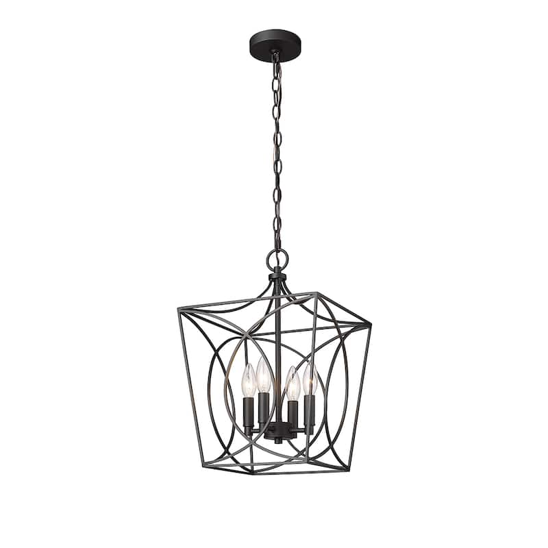 Millennium Lighting Tracy 4 Light Pendant Fixture in Multiple Finishes - 16 inch - Matte Black