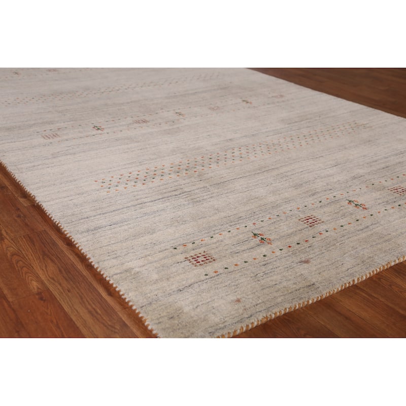 Hand Knotted Oriental 100% Wool Carpet Tribal Animal Pictorial Green Gabbeh Area Rug - 7' 10'' X 5' 1''