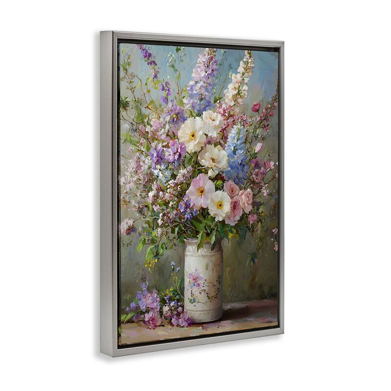 Stupell Flowers in Southern Country Vase Framed Floater Canvas Wall Art Design By Franklyn Gregory