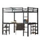 preview thumbnail 8 of 6, Full Size Metal Loft Bed with Desk,Shelves, Ladder and Guardrails