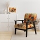 preview thumbnail 2 of 15, Designart "Orange Buttlerfly In Watercolor" Upholstered Floral Accent Chair - Traditional Arm Chair For Living Room Arm Chair - Orange & Brown