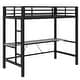 preview thumbnail 16 of 64, Gaming Loft Bed with RGB LED Light & USB Charge Station, Metal Loft Bed Frame w/Built-in Desk & Full-Length Guardrails