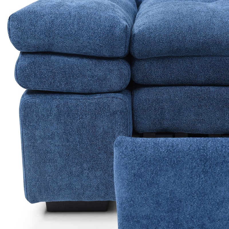 3 in 1 Recliner Sofa Pull Out Sleeper Sofa Bed Linen Loveseat Armchair