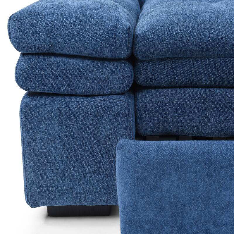 Convertible Sofa Bed, 3-in-1 Sleeper Couch Daybed with Adjustable Armrests, Loveseat Sleeper Sofa with Pull Out Bed