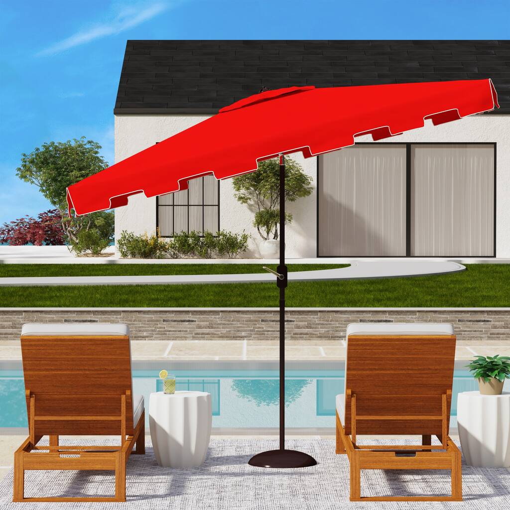 7 x 10 patio umbrella SAFAVIEH Outdoor Living Zimmerman 7 x 10 Ft Rectangular UV Protected  Umbrella - Overstock