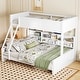 preview thumbnail 39 of 50, Bunk Bed with 6 Side Storage Cabinets and USB Ports Antique White - Twin