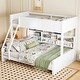 preview thumbnail 3 of 25, Twin XL over Queen Bunk Bed with Storage Cabinets and USB Ports