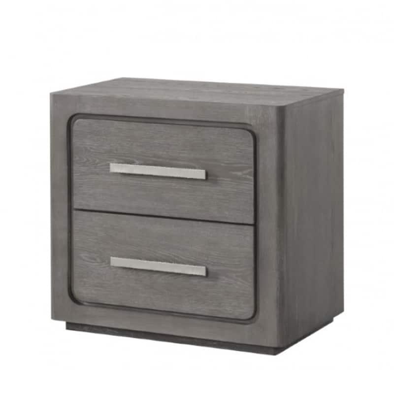 Thorne Nightstand, 2 Drawers with Top Felt Lining, Warm Gray, 27 Inch