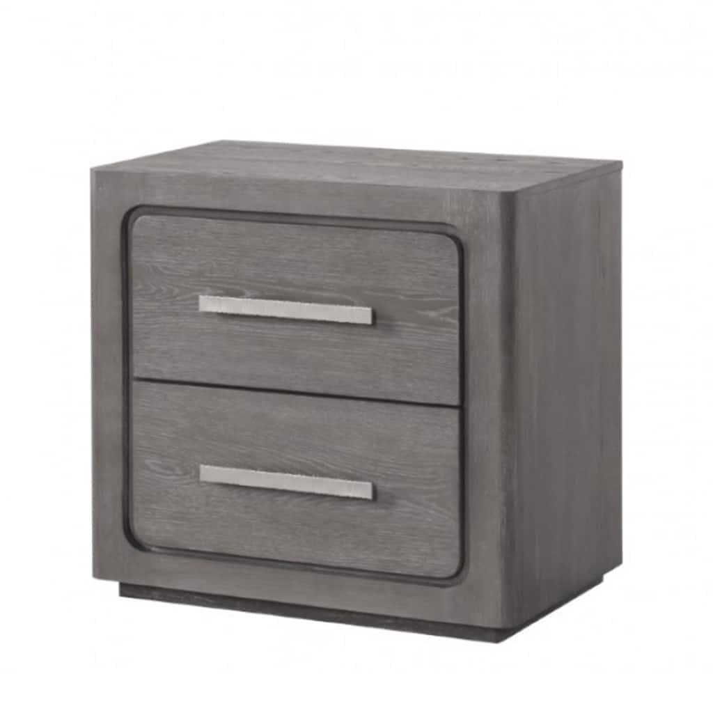Thorne Nightstand, 2 Drawers with Top Felt Lining, Warm Gray, 27 Inch