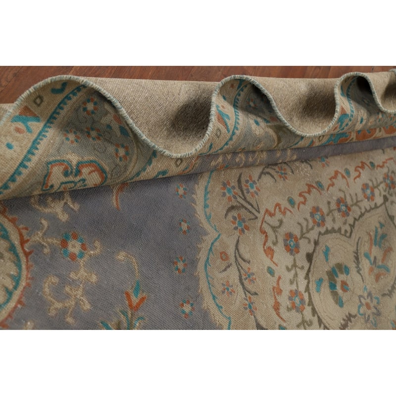 Tabriz Persian Vintage Area Rug Handmade Wool Carpet - 9'6" x 13'0"