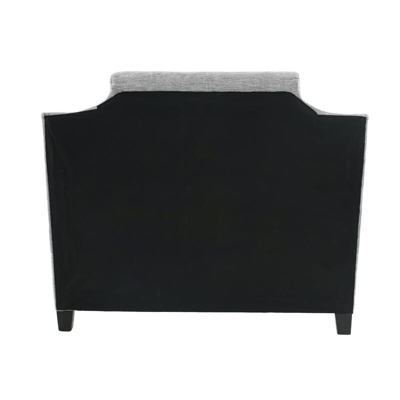 Full Size Gray Polyfiber Fabric Bed with Wood Frame