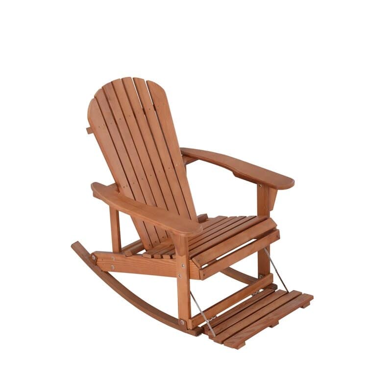 Zero Gravity Collection Adirondack Rocking Chair with Built-in Footrest (2 Pack)