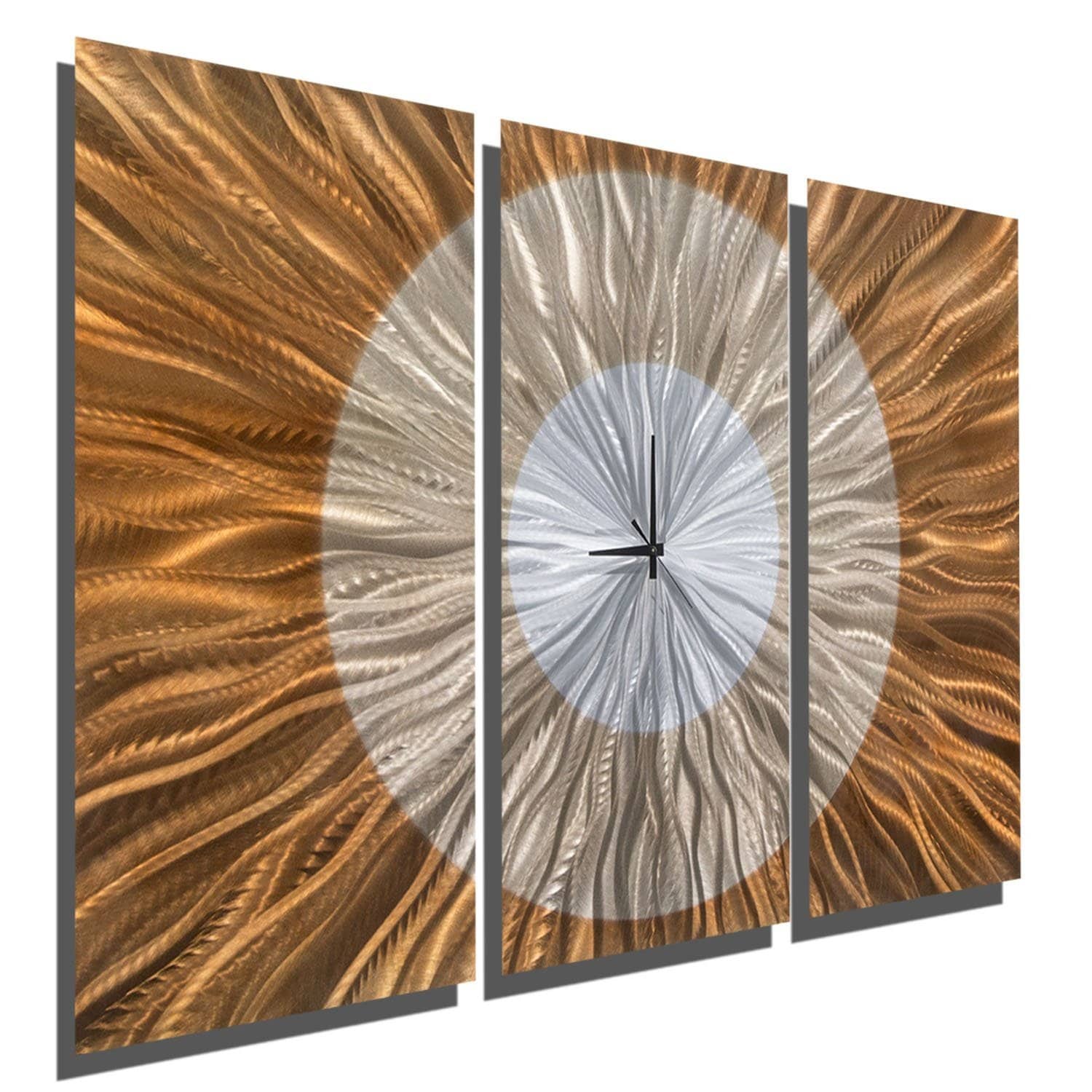 Shop Statements2000 Extra Large Metal Wall Clock Art Modern Silver
