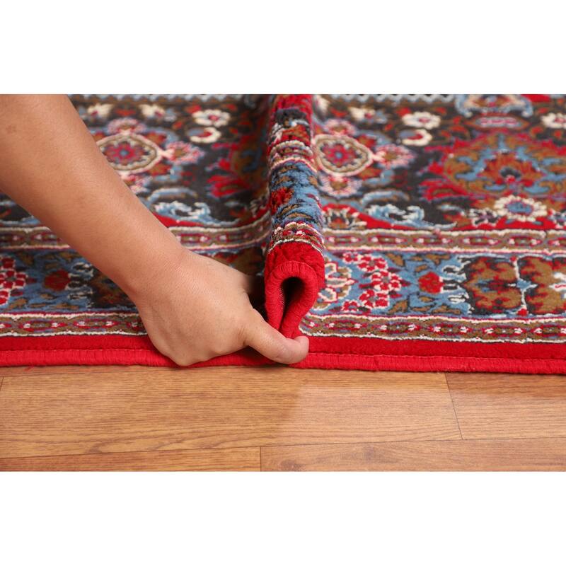 Red Kashan Turkish Area Rug Machine Made Carpet - 9'6" x 12'9"