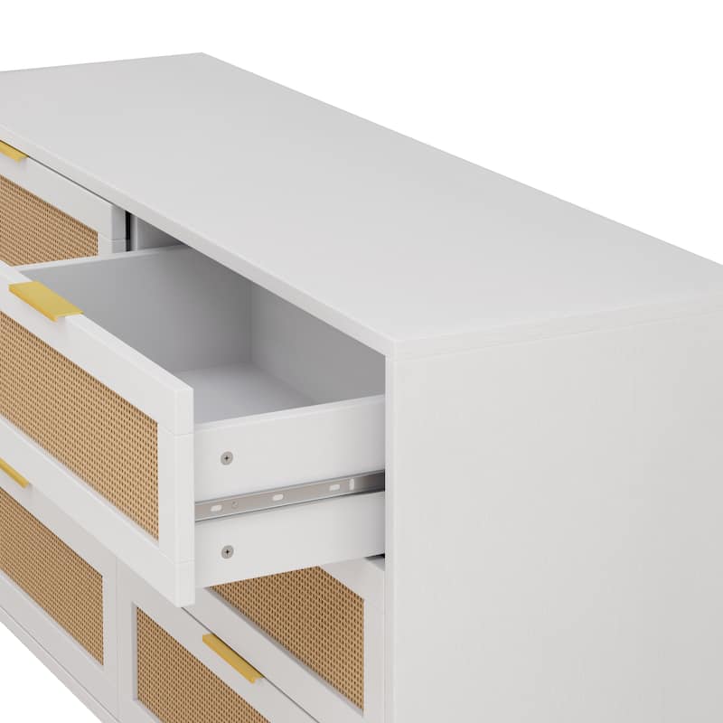 51.18"L 6-Drawers Rattan Cabinet