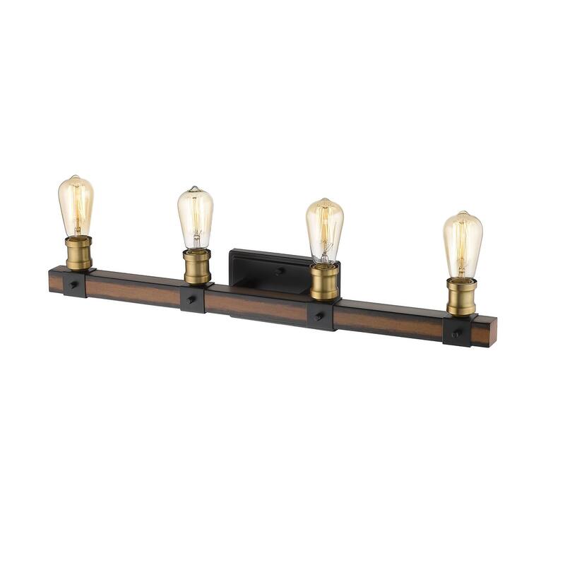 Z-Lite Kirkland 4 Light 30" Wide Faux Wood Bath Light