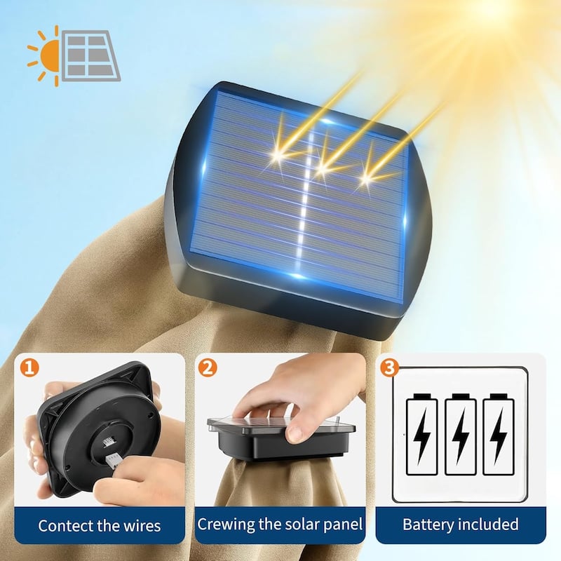 9ft Outdoor Patio Half Umbrella, with Solar LED Lights and Smooth Crank Lift