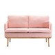 preview thumbnail 34 of 48, Polyester Upholstered Living Room loveseats sofa With Golden Legs
