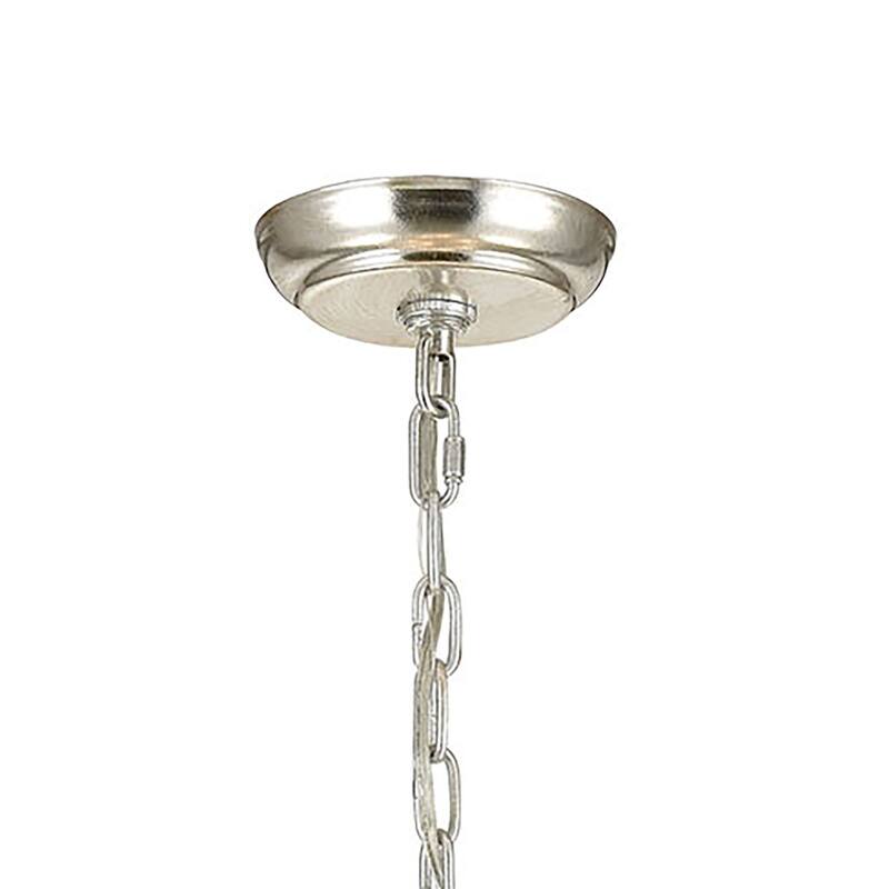 Elk Home Modish Matte White With White Metal Shade 8 Light Chandelier