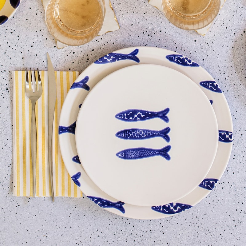 viva by VIETRI Santorini Minnows Dinner Plate