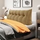 preview thumbnail 134 of 182, WOWMAX Large Reading Wedge Headboard Pillow for Bed Rest Back Support Queen - Cotton Camel