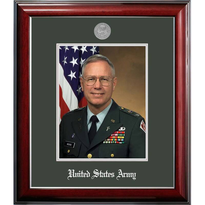Patriot Frames Army 8x10 Portrait Classic Black Frame with Silver Medallion