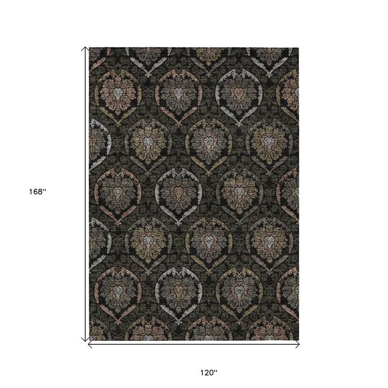 HomeRoots Medallion Transitional Rectangle Outdoor Rug
