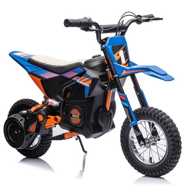 slide 2 of 7, 24V 7Ah Electric Motocross Bike, 13.6mph - Blue Blue