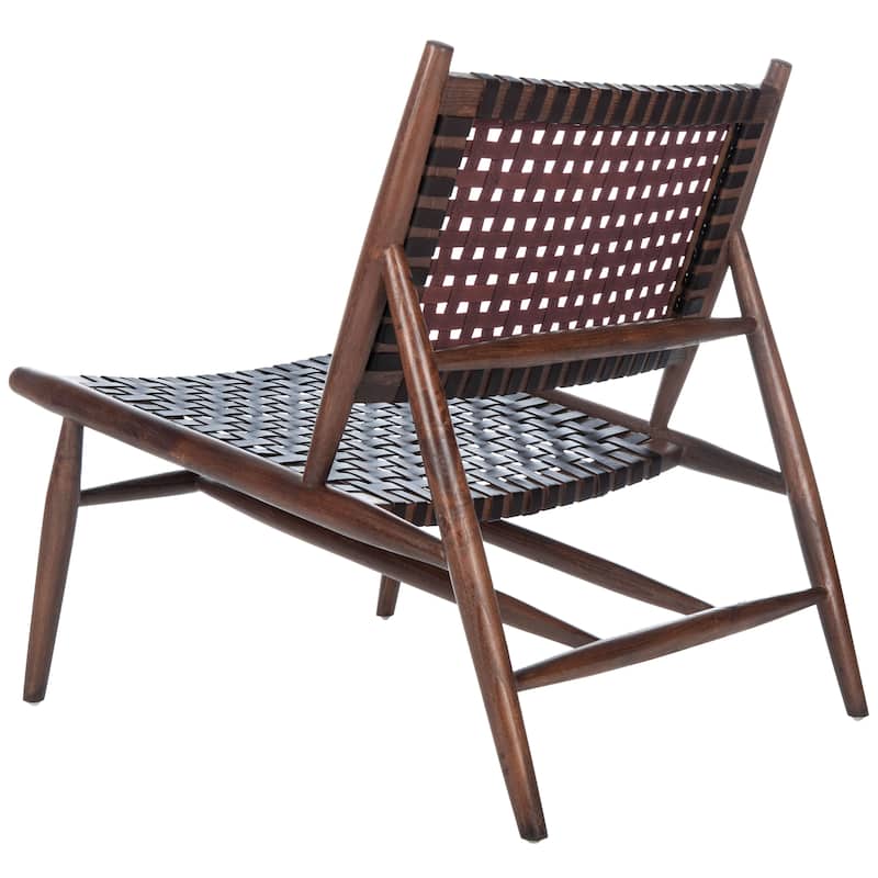 SAFAVIEH Soleil Squared Leather Woven Accent Chair - 26" W x 31.5" L x 30.7" H