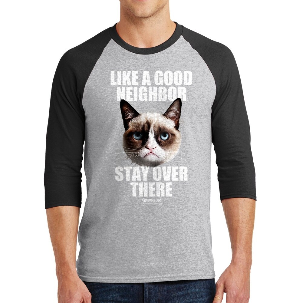 Shop Grumpy Cat Good Neighbor Men S Sports Grey Black Funny T