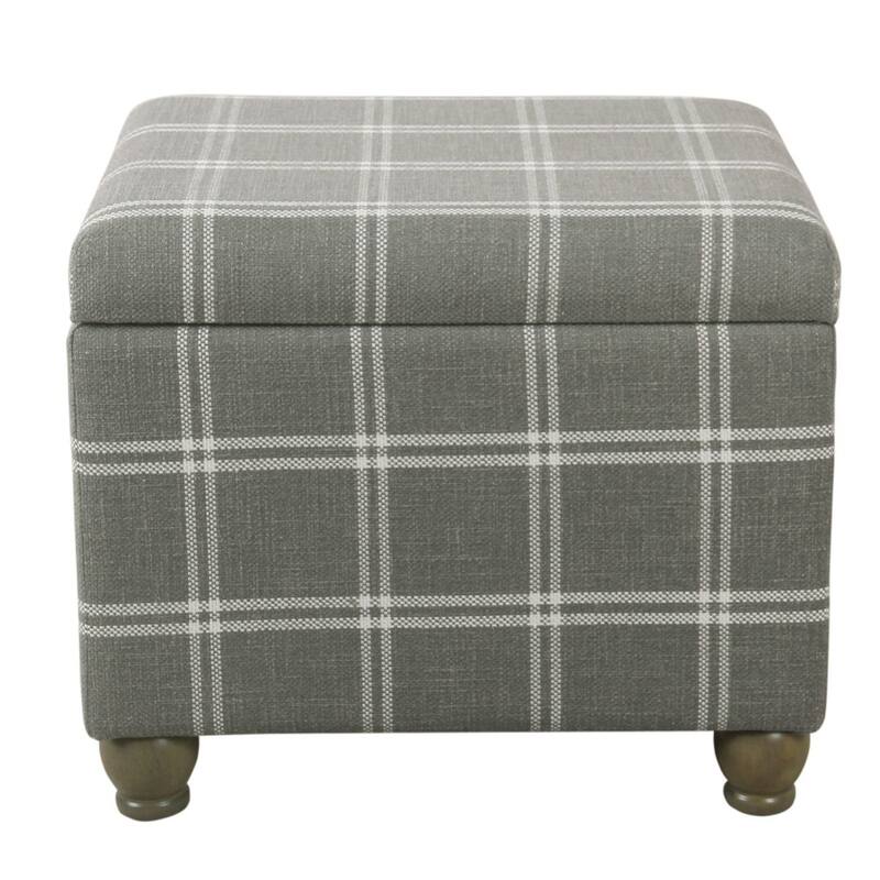 Porch & Den Bohmann Ash Grey Geometric Storage Ottoman